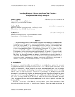 Learning Concept Hierarchies from Text Corpora using Formal Concept
  Analysis
