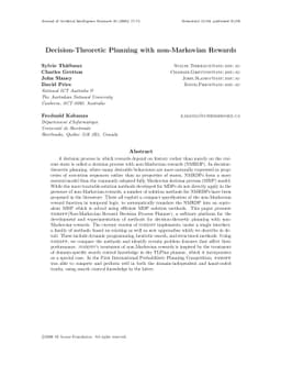 Decision-Theoretic Planning with non-Markovian Rewards