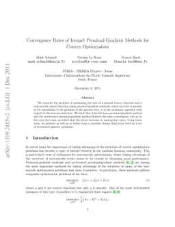 Convergence Rates of Inexact Proximal-Gradient Methods for Convex
  Optimization