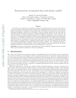 Reconstruction of sequential data with density models