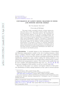 Convergence of latent mixing measures in finite and infinite mixture
  models