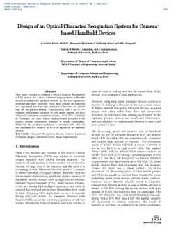 Design of an Optical Character Recognition System for Camera-based
  Handheld Devices