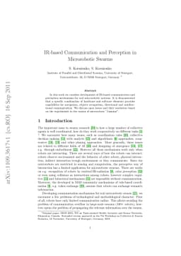 IR-based Communication and Perception in Microrobotic Swarms
