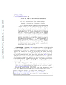 Limits of spiked random matrices II