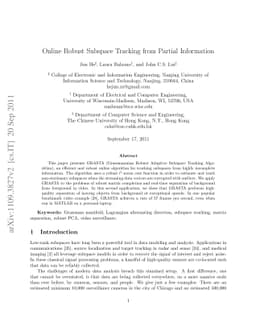 Online Robust Subspace Tracking from Partial Information