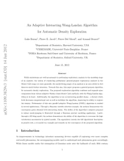 An Adaptive Interacting Wang-Landau Algorithm for Automatic Density
  Exploration