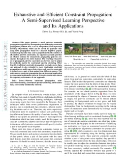 Exhaustive and Efficient Constraint Propagation: A Semi-Supervised
  Learning Perspective and Its Applications