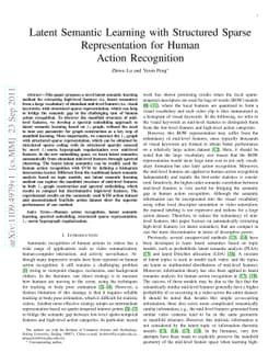 Latent Semantic Learning with Structured Sparse Representation for Human
  Action Recognition