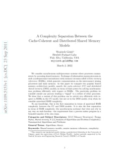 A Complexity Separation Between the Cache-Coherent and Distributed
  Shared Memory Models