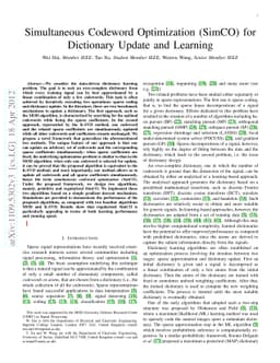 Simultaneous Codeword Optimization (SimCO) for Dictionary Update and
  Learning