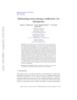 Estimating beta-mixing coefficients via histograms