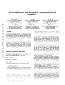User-level sentiment analysis incorporating social networks