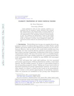 Stability properties of some particle filters