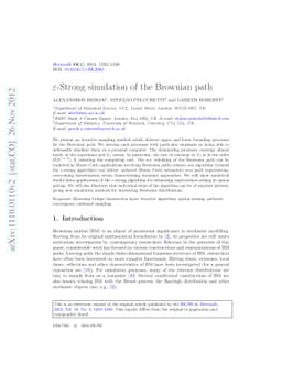 ε-Strong simulation of the Brownian path