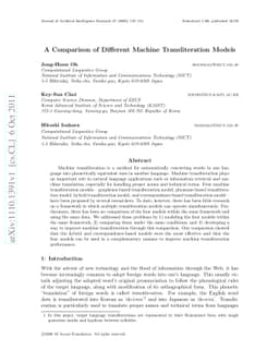 A Comparison of Different Machine Transliteration Models