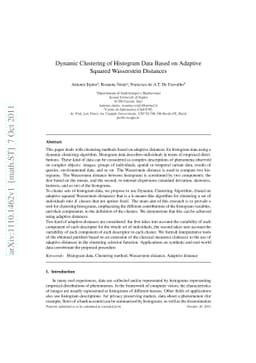 Dynamic Clustering of Histogram Data Based on Adaptive Squared
  Wasserstein Distances