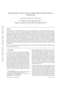 Detecting Collusive Cliques in Futures Markets Based on Trading
  Behaviors from Real Data