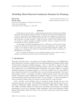 Modelling Mixed Discrete-Continuous Domains for Planning