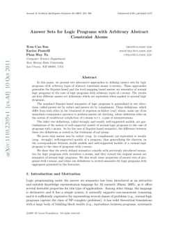 Answer Sets for Logic Programs with Arbitrary Abstract Constraint Atoms