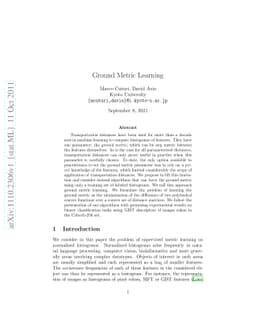 Ground Metric Learning