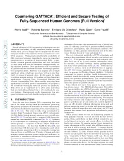 Countering Gattaca: Efficient and Secure Testing of Fully-Sequenced
  Human Genomes (Full Version)