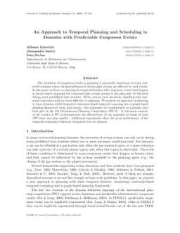 An Approach to Temporal Planning and Scheduling in Domains with
  Predictable Exogenous Events