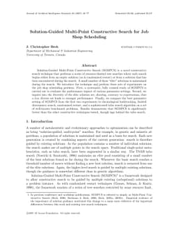 Solution-Guided Multi-Point Constructive Search for Job Shop Scheduling