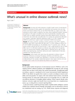 What's unusual in online disease outbreak news?