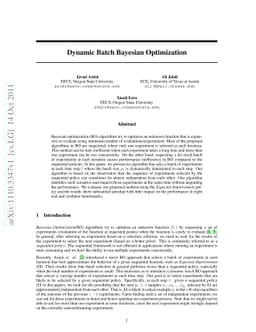 Dynamic Batch Bayesian Optimization