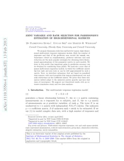 Joint variable and rank selection for parsimonious estimation of
  high-dimensional matrices