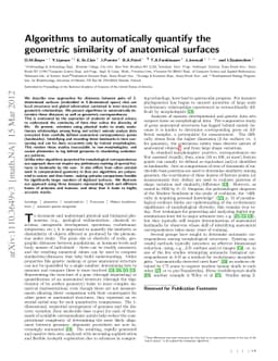 Algorithms to automatically quantify the geometric similarity of
  anatomical surfaces