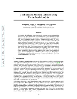 Multi-criteria Anomaly Detection using Pareto Depth Analysis