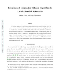 Robustness of Information Diffusion Algorithms to Locally Bounded
  Adversaries