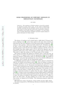 Some properties of Fréchet medians in Riemannian manifolds