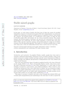 Stable mixed graphs