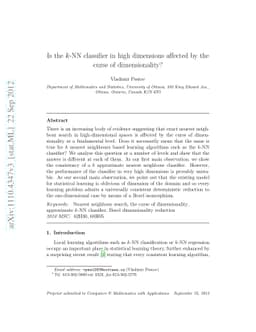 Is the k-NN classifier in high dimensions affected by the curse of
  dimensionality?