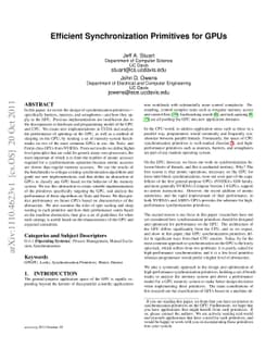 Efficient Synchronization Primitives for GPUs