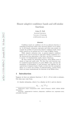 Honest adaptive confidence bands and self-similar functions
