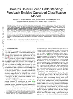 Towards Holistic Scene Understanding: Feedback Enabled Cascaded
  Classification Models