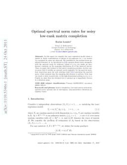 Optimal spectral norm rates for noisy low-rank matrix completion