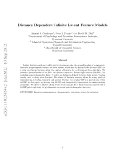 Distance Dependent Infinite Latent Feature Models