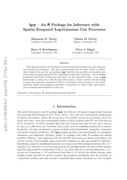 lgcp An R Package for Inference with Spatio-Temporal Log-Gaussian Cox
  Processes