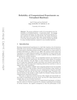 Reliability of Computational Experiments on Virtualised Hardware