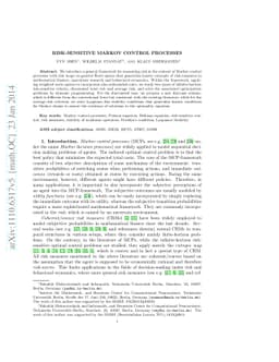 Risk-sensitive Markov control processes