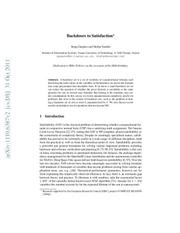 Backdoors to Satisfaction