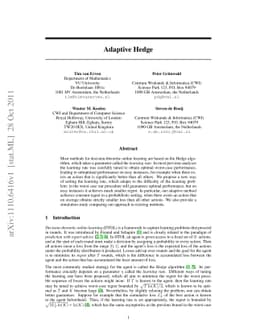 Adaptive Hedge