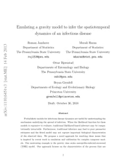 Emulating a gravity model to infer the spatiotemporal dynamics of an
  infectious disease