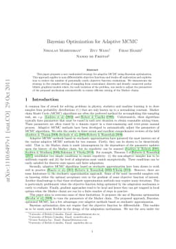 Bayesian Optimization for Adaptive MCMC