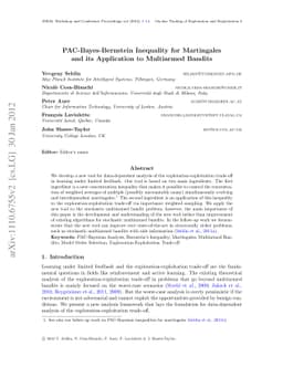 PAC-Bayes-Bernstein Inequality for Martingales and its Application to
  Multiarmed Bandits
