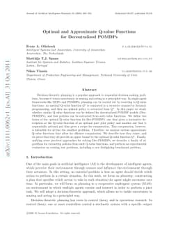 Optimal and Approximate Q-value Functions for Decentralized POMDPs